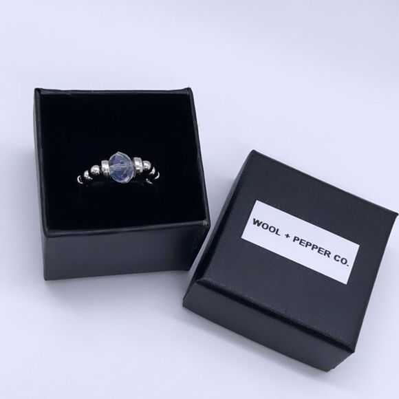 NIB Wool + Pepper Co. Iridescent & Silver Ring - Picture 1 of 8